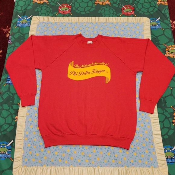 🏫🏠 Vtg 🔥 Phi Delta Kappa 💎 Sorority Sweater XXL ♥️ 80s 90s Made in USA 🇺🇸 - Picture 5 of 9